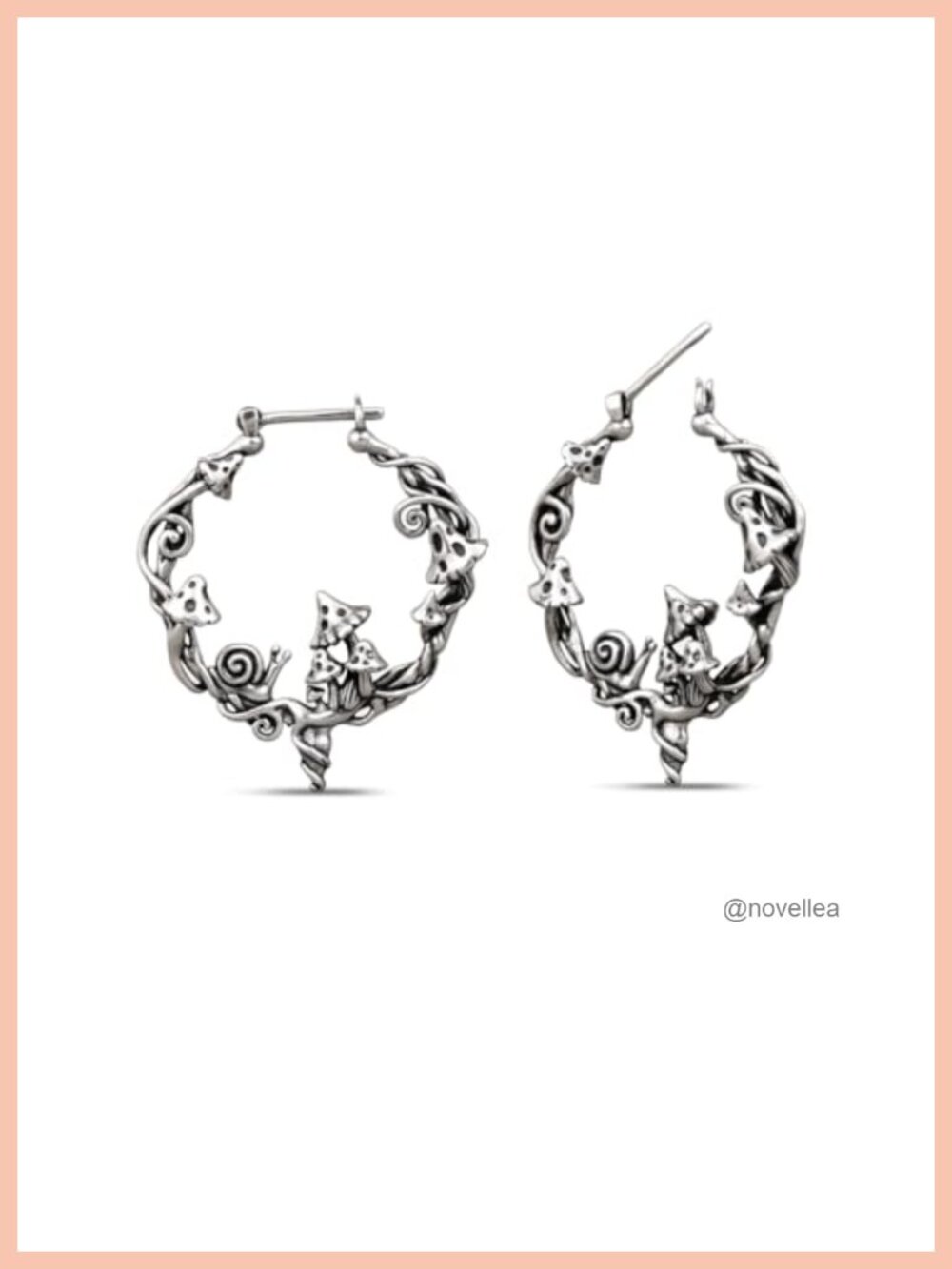 Vine Hoop Earrings Fairycore Gothic Botanical Brass 925 Silver 18G 1mm